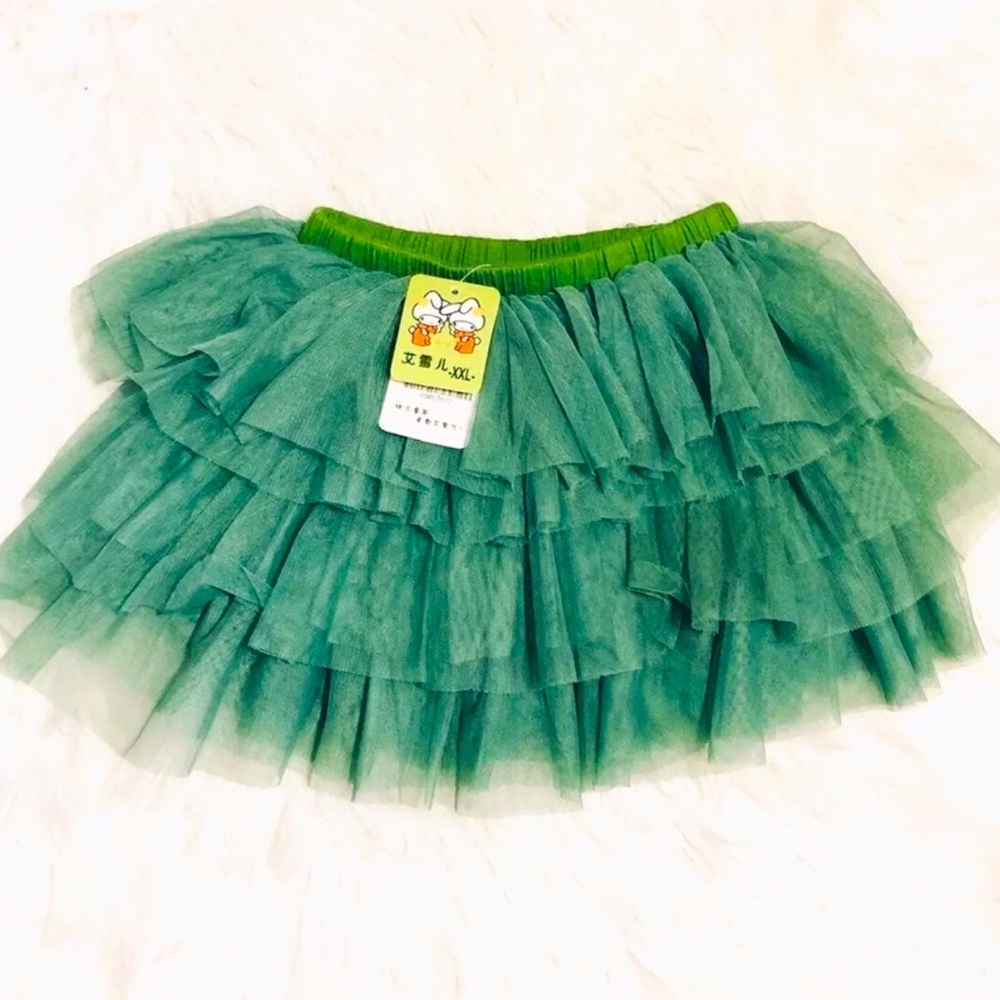 Green tulle skirt
